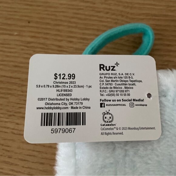 CoComelon Christmas Stocking With JJ Bear Plush Appliqué Hobby Lobby New w Tag - Picture 5 of 7